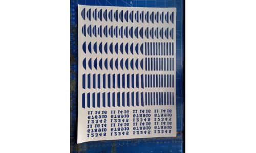 Decalque N�meros e Barras Azul Escuro